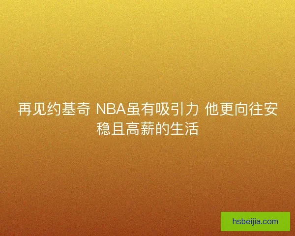 再见约基奇 NBA虽有吸引力 他更向往安稳且高薪的生活